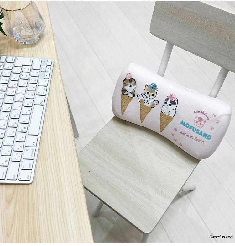 mofusand ミニリラックスピロー サメにゃん アイスにゃん はちにゃん 腰枕 背当てクッション 可愛い かわいい キャラクター もふさんど モフサンド(代引不可)