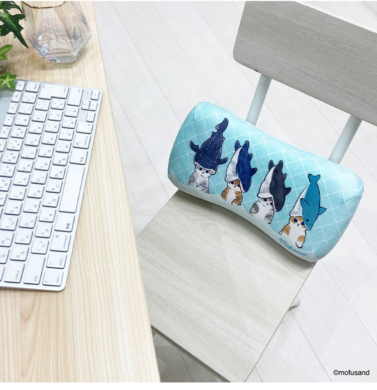 mofusand ミニリラックスピロー サメにゃん アイスにゃん はちにゃん 腰枕 背当てクッション 可愛い かわいい キャラクター もふさんど モフサンド(代引不可)
