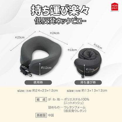 持ち運び楽々低反発ネックピロー モリシタ 折りたたみ 首枕 枕 低反発 肩こり 首こり ネック カラー 頸椎 車 在宅 首まくら 肩 首 頭痛 解消 サポーター 携帯(代引不可)