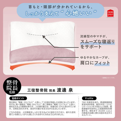 首を休めるまくら モリシタ わたタイプ 低反発タイプ そば殻タイプ 枕 35×55cm 選べる素材 高さ調節可 肩こり 首こり やわらかめ かため 低反発 そば枕 そば殻(代引不可)