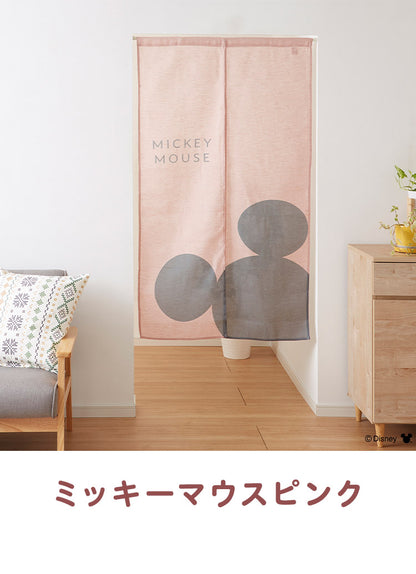 ディズニー のれん 幅85 丈150 ミッキーマウス くまのプーさん ベージュ ピンク 間仕切り カーテン のれん 可愛い かわいい Disney キャラクター(代引不可)