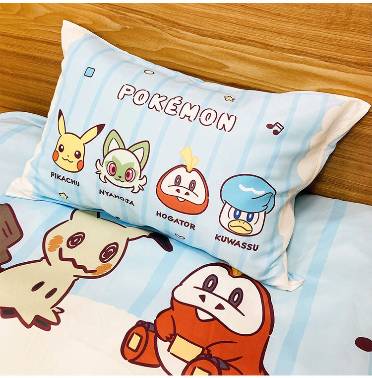 掛布団&枕カバー2点セット SL ポケモン パルデア ピカチュウ カビゴン キャラクター かわいい こども ジュニア 子ども キッズ プレゼント 贈り物 ギフト 男の子 女の子 クリスマス 誕生日 幼稚園(代引不可)