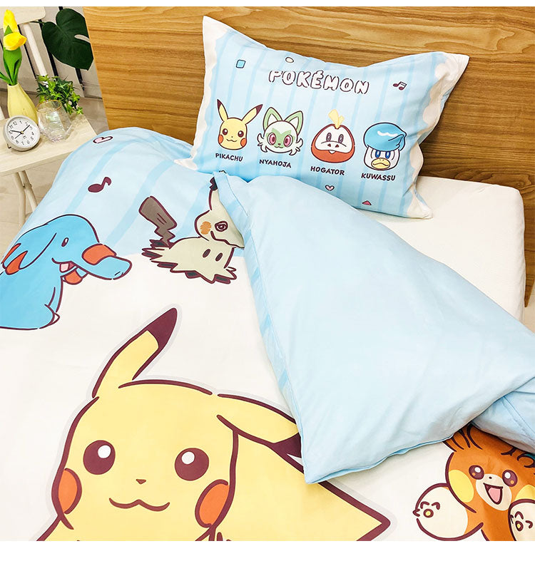 掛布団&枕カバー2点セット SL ポケモン パルデア ピカチュウ カビゴン キャラクター かわいい こども ジュニア 子ども キッズ プレゼント 贈り物 ギフト 男の子 女の子 クリスマス 誕生日 幼稚園(代引不可)