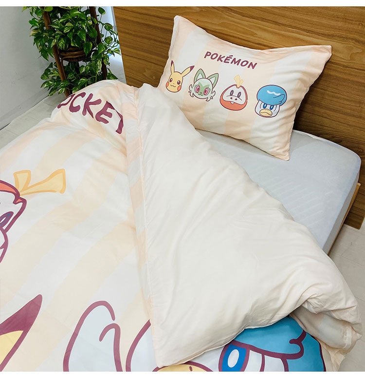 掛布団&枕カバー2点セット SL ポケモン パルデア ピカチュウ カビゴン キャラクター かわいい こども ジュニア 子ども キッズ プレゼント 贈り物 ギフト 男の子 女の子 クリスマス 誕生日 幼稚園(代引不可)