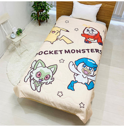 肌掛け布団 ポケモン パルデア ピカチュウ カビゴン キャラクター かわいい こども ジュニア 子ども キッズ プレゼント 贈り物 ギフト 男の子 女の子 クリスマス 誕生日 幼稚園 掛け布団 ふとん(代引不可)