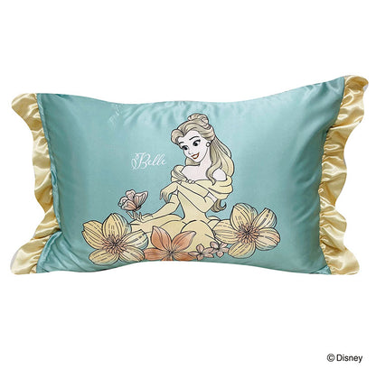シルキータッチ枕カバー ディズニープリンセス ピローカバー フリル付き 肌触り 保湿 Disney アリエル ジャスミン ベル かわいい pillow cover 睡眠 安眠(代引不可)