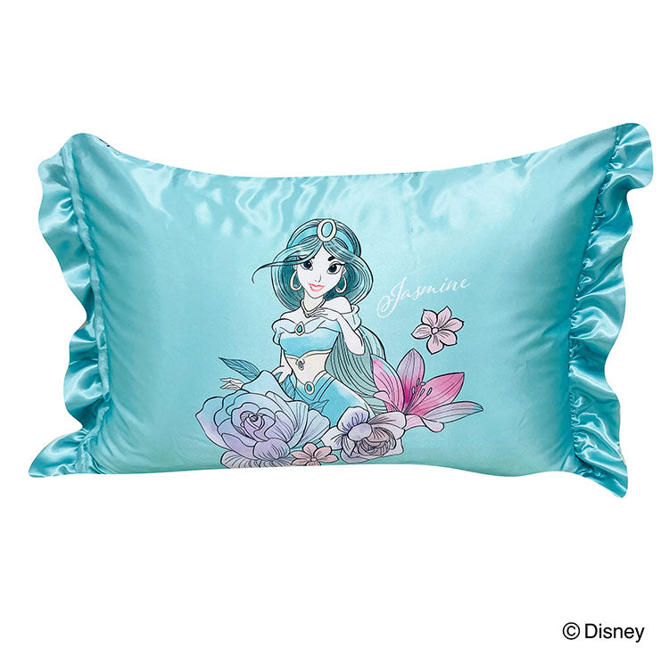 シルキータッチ枕カバー ディズニープリンセス ピローカバー フリル付き 肌触り 保湿 Disney アリエル ジャスミン ベル かわいい pillow cover 睡眠 安眠(代引不可)