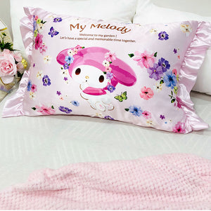 シルキータッチ枕カバー サンリオキャラクターズ ピローカバー フリル付き 肌触り 保湿 sanrio マイメロディ クロミ シナモンロール かわいい pillow cover 睡眠 安眠(代引不可)