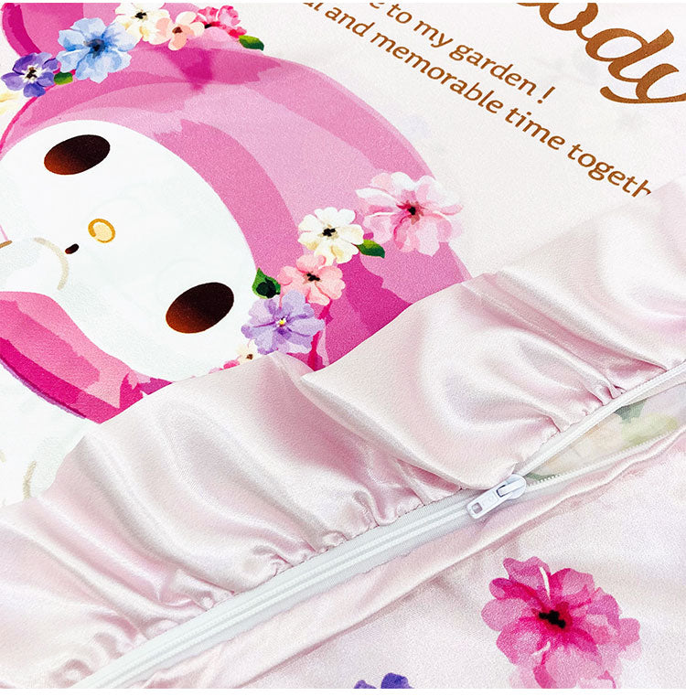 シルキータッチ枕カバー サンリオキャラクターズ ピローカバー フリル付き 肌触り 保湿 sanrio マイメロディ クロミ シナモンロール かわいい pillow cover 睡眠 安眠(代引不可)