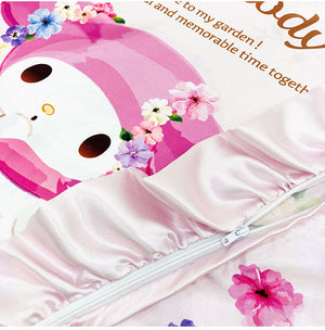 シルキータッチ枕カバー サンリオキャラクターズ ピローカバー フリル付き 肌触り 保湿 sanrio マイメロディ クロミ シナモンロール かわいい pillow cover 睡眠 安眠(代引不可)