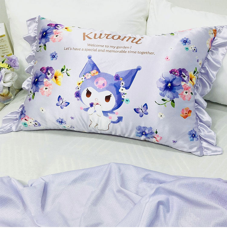 シルキータッチ枕カバー サンリオキャラクターズ ピローカバー フリル付き 肌触り 保湿 sanrio マイメロディ クロミ シナモンロール かわいい pillow cover 睡眠 安眠(代引不可)