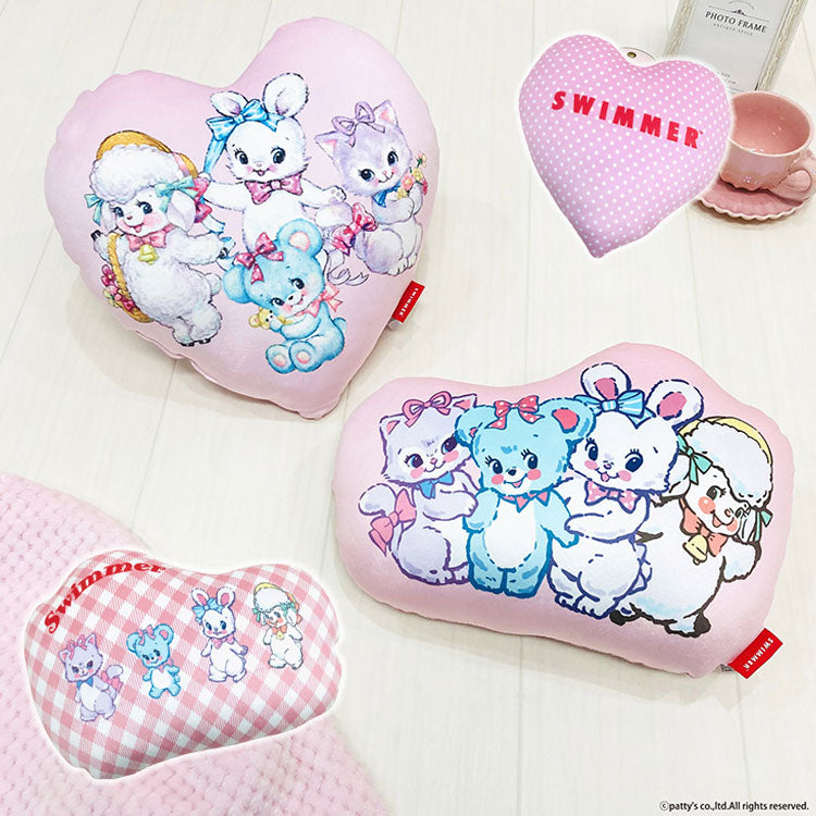 ダイカットクッション SWIMMER ギンガムチェック レトロ スイマー キャラクター クッション 幼稚園 保育園 出産祝い お祝い プレゼント 贈り物 ギフト クリスマス 誕生日 男の子 女の子 家族(代引不可)