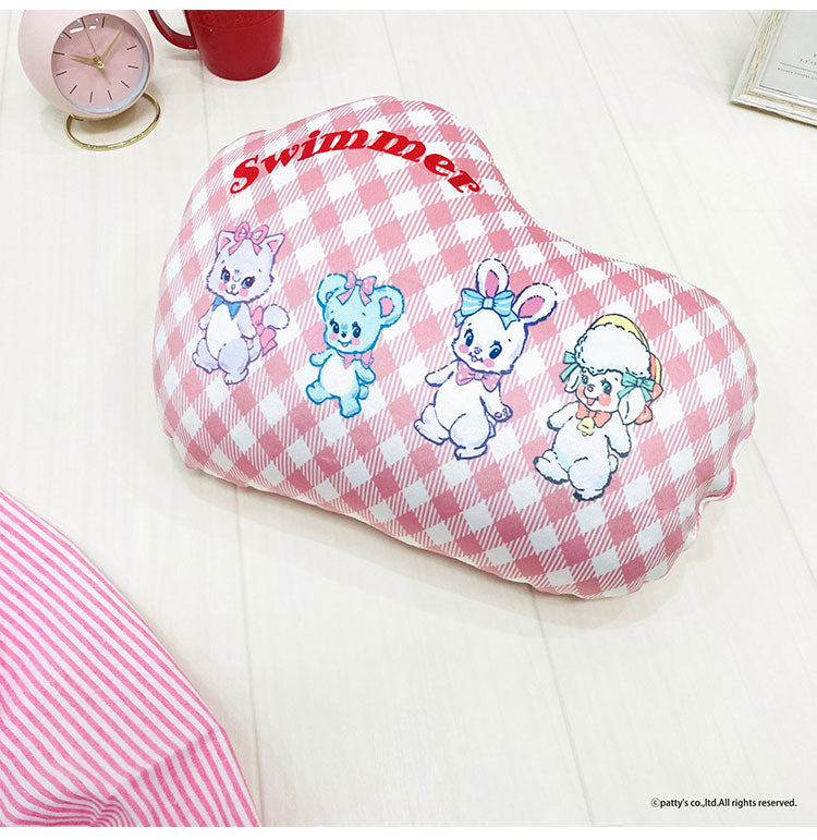 ダイカットクッション SWIMMER ギンガムチェック レトロ スイマー キャラクター クッション 幼稚園 保育園 出産祝い お祝い プレゼント 贈り物 ギフト クリスマス 誕生日 男の子 女の子 家族(代引不可)