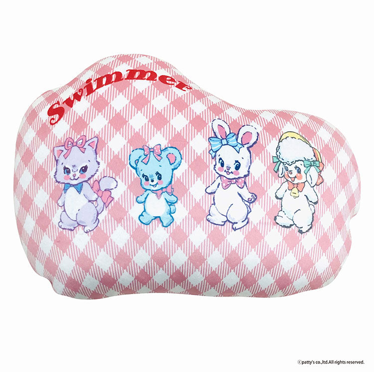 ダイカットクッション SWIMMER ギンガムチェック レトロ スイマー キャラクター クッション 幼稚園 保育園 出産祝い お祝い プレゼント 贈り物 ギフト クリスマス 誕生日 男の子 女の子 家族(代引不可)