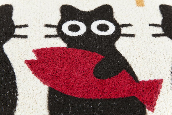 トイレマット トイレ マット ループ織りサイドロングトイレマットキャットストーリー タテ90ｘヨコ60(代引き不可)