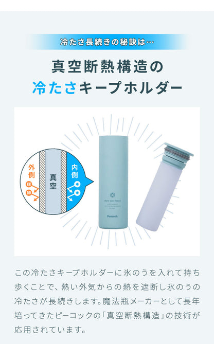 ピーコック ネッククーラー 氷のう ミニアイスパックポケット ちょっとしたお出掛けに ポケットサイズ 携帯氷のう 熱中症対策 魔法瓶構造 持ち運び 保冷 アイスパック ABB-S07 Peacock