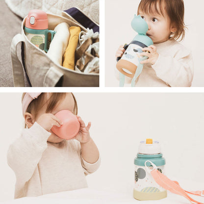 ピーコック 水筒 保冷 キッズ ストロー 400ml コップ 360ml 2way 2WAYボトル ASK-W41 ストロー付き 子ども用 0歳 1歳 2歳 3歳 肩紐 ショルダーベルト ステンレス 保育園 かわいい おしゃれ Peacock
