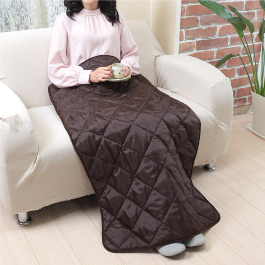 日本産 オーラ岩盤 キルト 極 半身浴 ブラウン