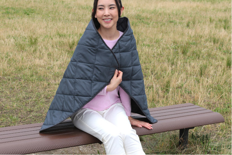 日本産 オーラ岩盤 キルト 極 半身浴 グレー