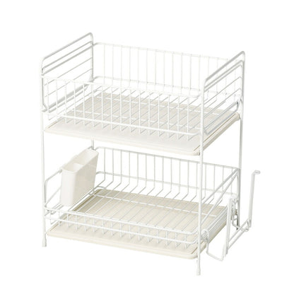 スキット 珪藻土トレー水切りラック2段 ホワイト HB-4987 パール金属 キッチン用品 水切り 食器洗い 皿洗い