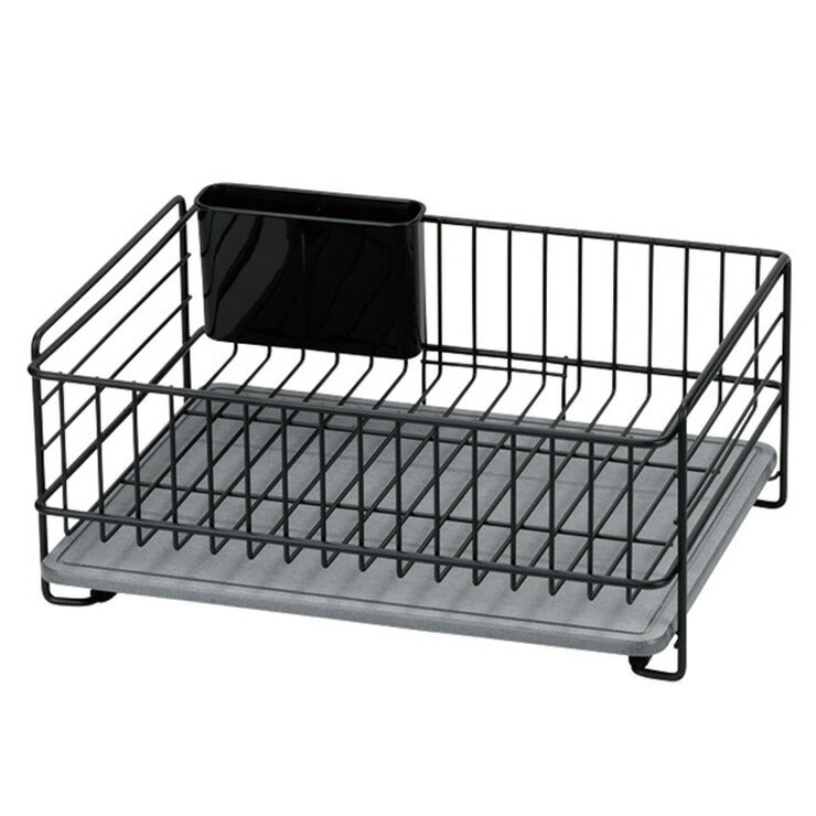 スキット 珪藻土トレー水切りバスケット ブラック HB-5314 パール金属 キッチン用品 水切り 食器洗い 皿洗い