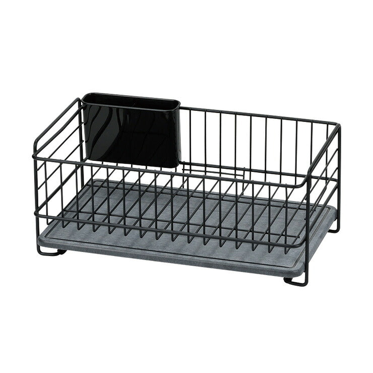 スキット 珪藻土トレー水切りバスケット スリム ブラック HB-5315 パール金属 キッチン用品 水切り 食器洗い 皿洗い