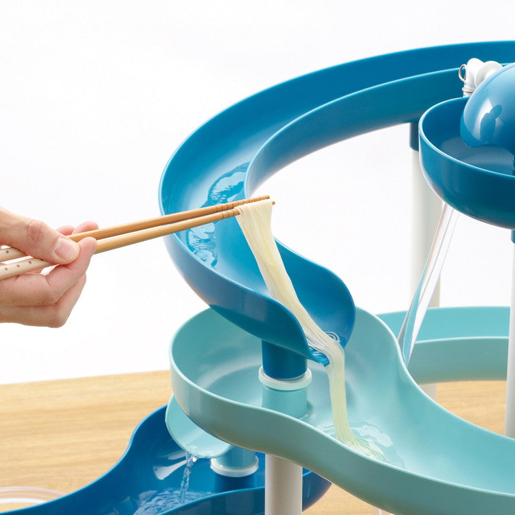 パール金属 電動 流しそうめん そうめん流し器 卓上 ミントブルー D-6678 ツイストスライダー 自動くみ上げ 流しそうめん器 素麺 電池式 家庭用