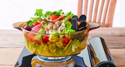 VISIONS 中が見える卓上鍋24cm CP-8721 パール金属 鍋 両手鍋 ガラス 強化 保温