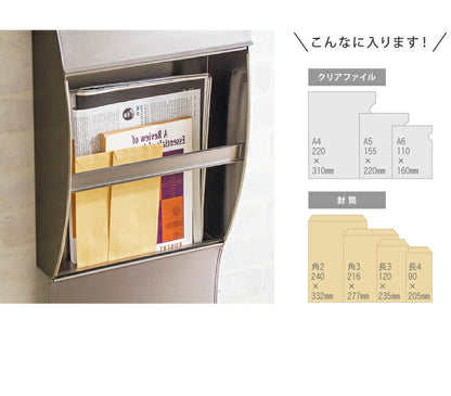 郵便ポスト ステンレス 郵便受け 壁付け 壁掛け郵便ポスト 鍵付き郵便ポスト メールボックス 鍵付 セキュリティ 軽量 POST