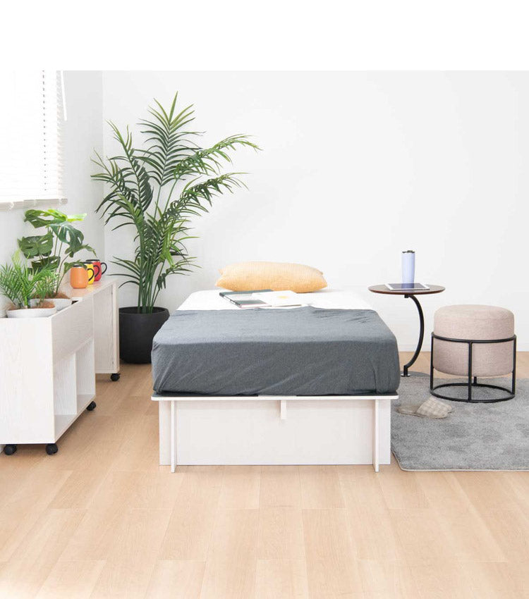 工具不要 組立簡単 ベッドフレーム シングル 大容量 収納付き 200cm 高さ32cm 組立 簡単 ネジ不要(代引不可)