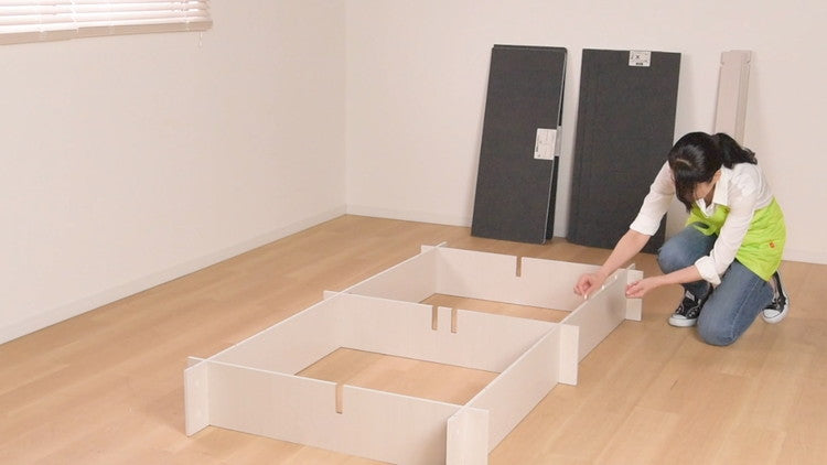 工具不要 組立簡単 ベッドフレーム シングル 大容量 収納付き 200cm 高さ32cm 組立 簡単 ネジ不要(代引不可)