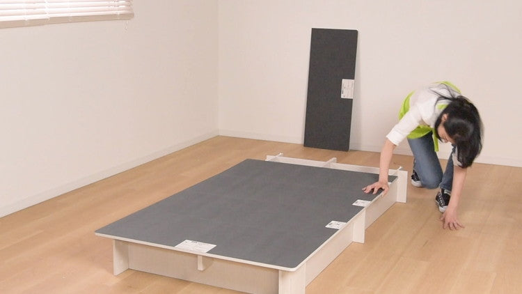 工具不要 組立簡単 ベッドフレーム シングル 大容量 収納付き 200cm 高さ32cm 組立 簡単 ネジ不要(代引不可)