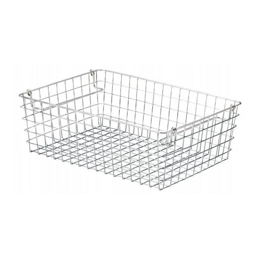 ちどり産業 積み重ね ワイヤーバスケット 1/2(ハーフ) 幅37×奥行26×高さ12cm 55-11 ワイヤー カゴ(代引不可)