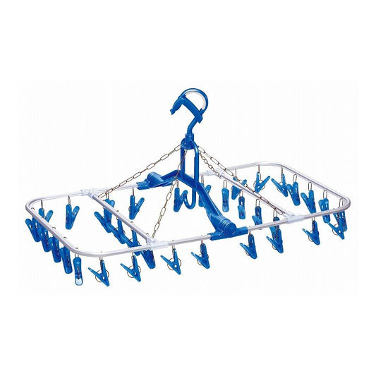 ニッコー アルミ 角ハンガー 34ピンチ ブルー AH-34 アルミ 洗濯物 干し(代引不可)