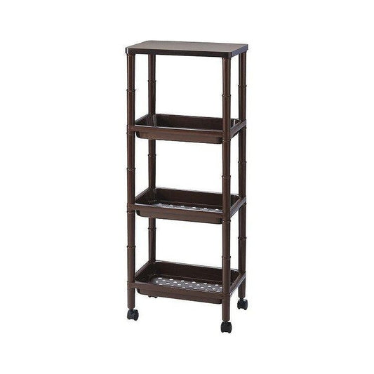 不動技研 ウッドテーブルワゴン ブラウン F2503 サイド ワゴン(代引不可)