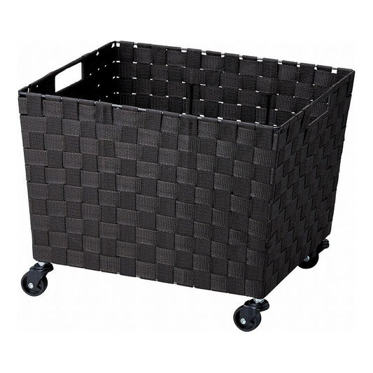 ちどり産業 PPバスケット(キャスター付き) Lサイズ ダークブラウン SF-911DBR カゴ バスケット 収納 収納バスケット キャスターつき かご