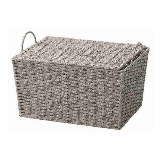 ちどり産業 カラーペーパー 蓋付き かご ふた付き グレー(代引不可)