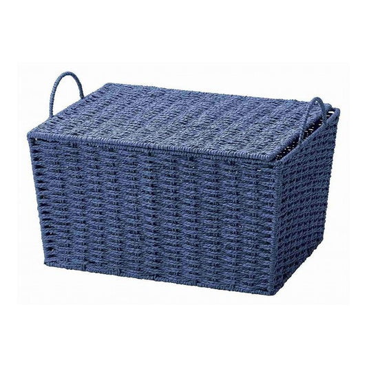 ちどり産業 カラーペーパー 蓋付き かご ふた付き ネイビー(代引不可)