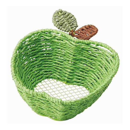 ちどり産業 【2個セット】 フルーツバスケット りんご型 かご バスケット グリーン(代引不可)