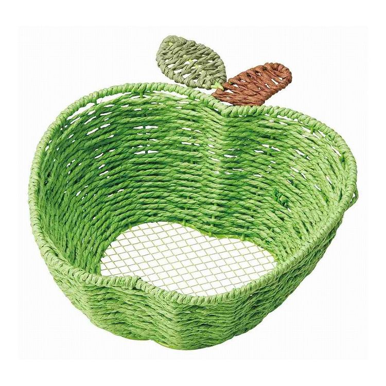 ちどり産業 フルーツバスケット りんご型 かご バスケット グリーン(代引不可)