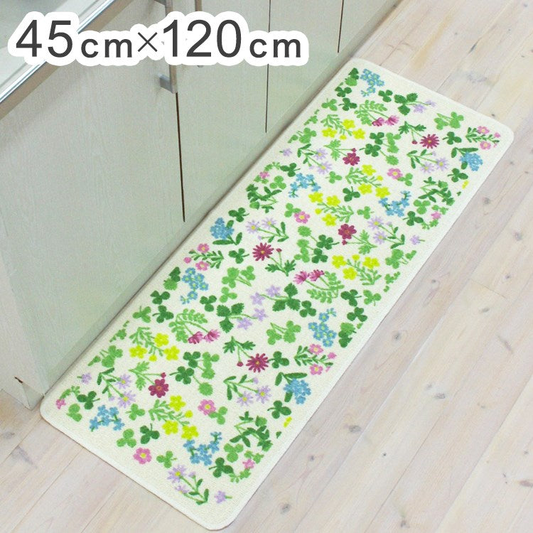 ルックス キッチンマット 45×120cm スプリング(ピンク)日本製 台所 フローリング 汚れ防止 汚れを防ぐ(代引不可)