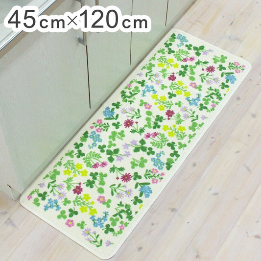 ルックス キッチンマット 45×120cm スプリング(ピンク)日本製 台所 フローリング 汚れ防止 汚れを防ぐ(代引不可)