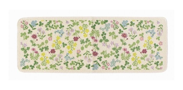 ルックス キッチンマット 45×120cm スプリング(ピンク)日本製 台所 フローリング 汚れ防止 汚れを防ぐ(代引不可)