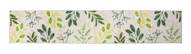 オカ キッチンマット 45×240cm リーフブレス(グリーン)日本製 台所 フローリング 汚れ防止 汚れを防ぐ(代引不可)