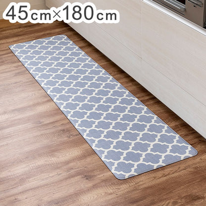 ルックス ササっと拭けるキッチンマット 45×180cm グレー洗濯いらず フローリング 玄関 もちもち クッション(代引不可)