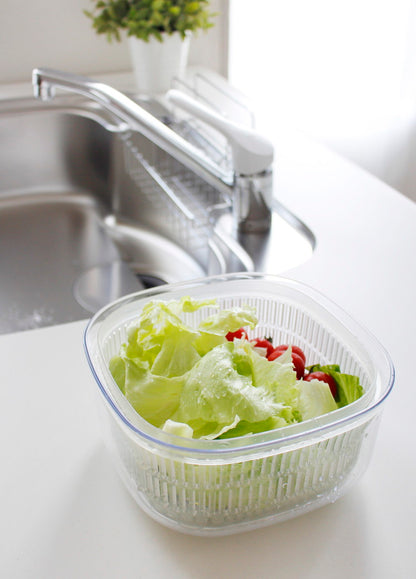 オカ プリス ベジマジ あらう レギュラー ホワイト野菜 水切り 保存 ざる フタ付き ボウル サラダ 果物(代引不可)