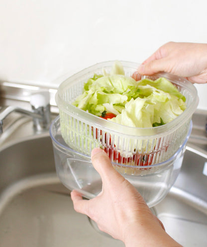 オカ プリス ベジマジ あらう レギュラー ホワイト野菜 水切り 保存 ざる フタ付き ボウル サラダ 果物(代引不可)