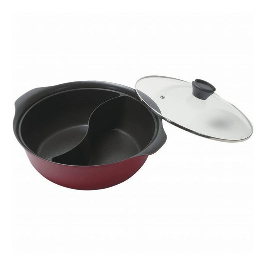 ステイドリーム ふっ素加工IH対応ガラス蓋付二食鍋 28cm HB-6588(代引不可)