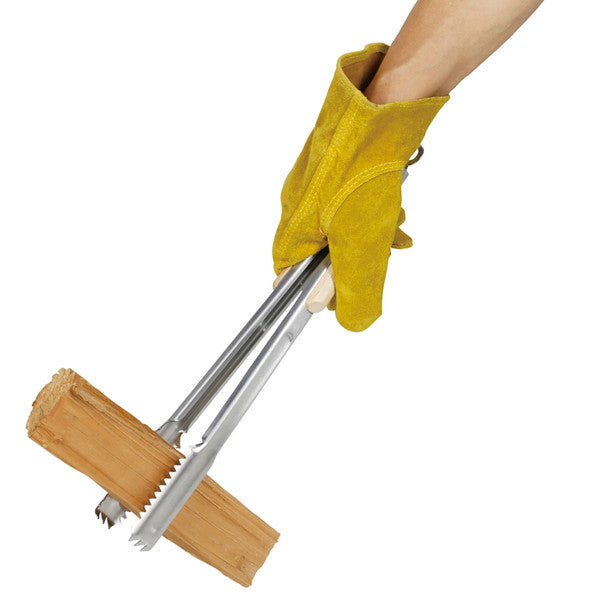 【3個セット】CAPTAIN STAG BBQ ウッドグリップ炭バサミ 35cm UG-3286