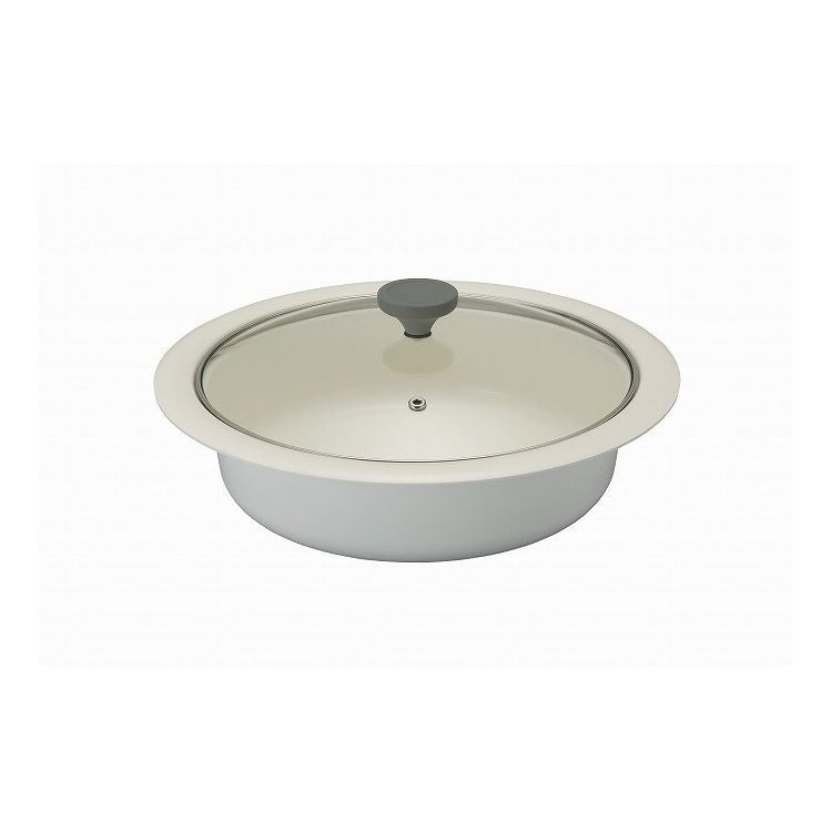 シービージャパン COPAN 年中使える卓上鍋 24cm グレー IH ガス火 対応 2~3人 フッ素不使用 ガラス蓋付き(代引不可)